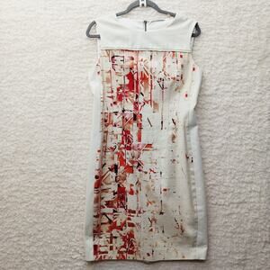 Dress Sheath Abstract Geometric Office Siren Artistic Modern Minimalist Size 10